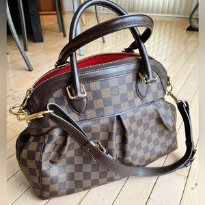 Louis Vuitton Damier Ebene Trevi PM brown leather classic satchel/crossbody bag